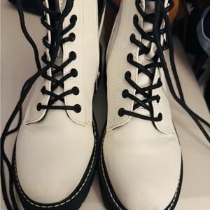 Madden Girl Black and White Boots